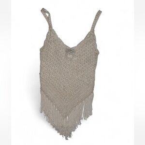 VTG Y2K Fairy Beaded Top Nude Fringe Festival Womens Small Glam